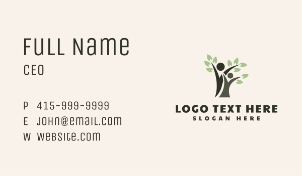 Holistic Wellness People Tree Business Card Design Image Preview