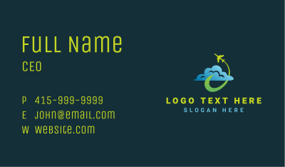 Airplane Cloud Travel Business Card Image Preview
