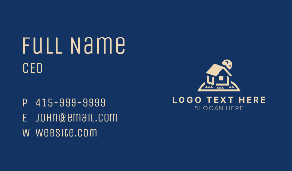 Evening House Realty Business Card Design Image Preview