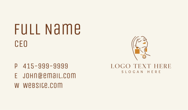 Luxury Woman Jewelry Business Card Design Image Preview