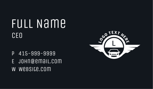 Automotive Car Letter Business Card Design Image Preview