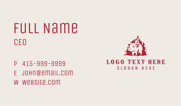 Fire Pork Meat Business Card Design Image Preview