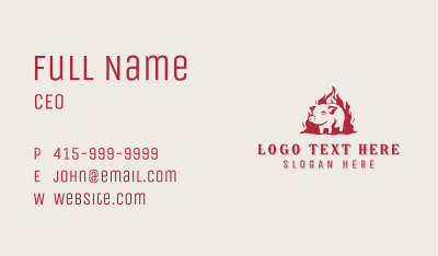 Fire Pork Meat Business Card Image Preview