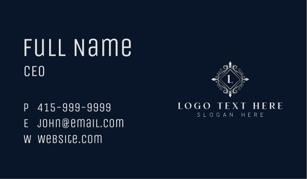 Luxury Crown Wreath Business Card Design Image Preview