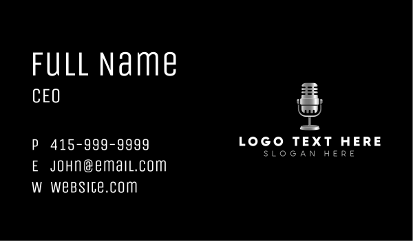 Mic Sound Podcast Business Card Design Image Preview
