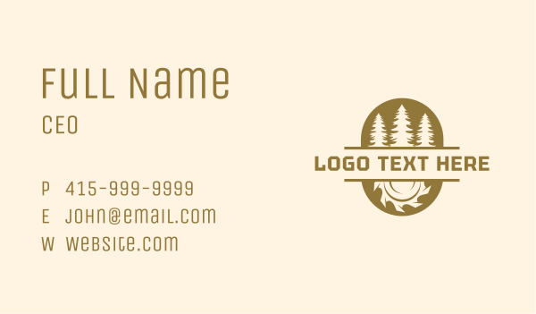 Pinetree Sawmill Woodwork Business Card Design Image Preview