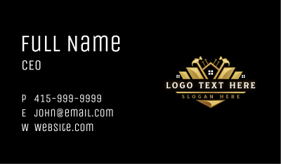 Premium Hammer Construction Business Card Image Preview