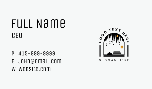 City Park Bench Lights Business Card Design Image Preview