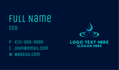 Distilled Water Droplet Business Card Image Preview