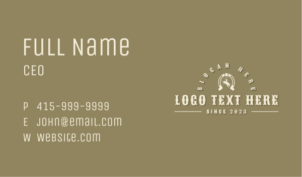Western Cowboy Horseshoe Business Card Design Image Preview
