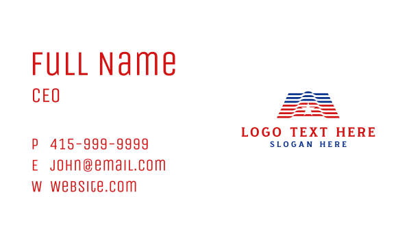 American Stripe Letter A Business Card Design Image Preview
