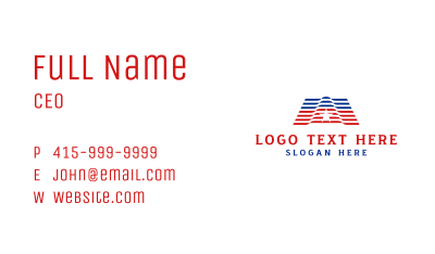 American Stripe Letter A Business Card Image Preview