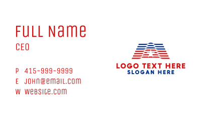 American Stripe Letter A Business Card