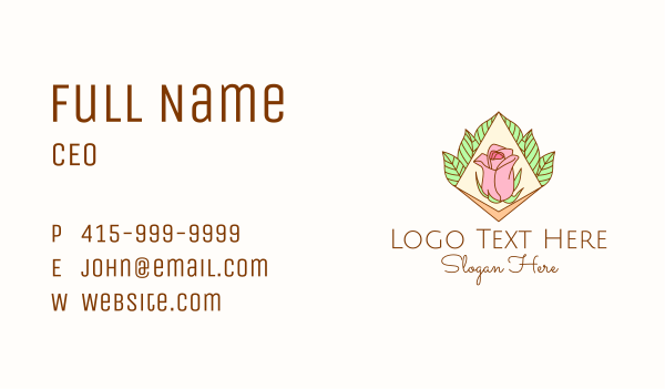 Multicolor Beauty Rose Business Card Design Image Preview