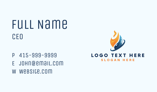 Heating Flame Droplet Business Card Design Image Preview
