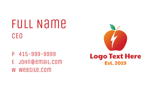 Thunder Red Apple Business Card Design Image Preview