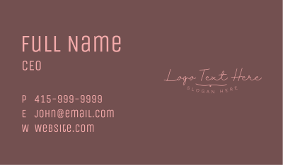 Feminine Cursive Wordmark Business Card Image Preview