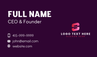 Tech Agency Media Letter S Business Card Preview