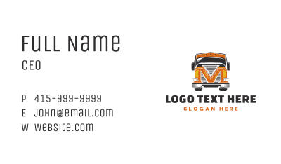 Truck Cargo Letter M Business Card Image Preview