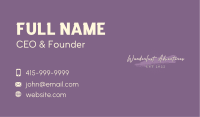 Handwritten Feminine Wordmark Business Card Image Preview