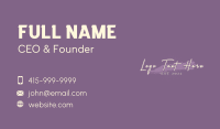Handwritten Feminine Wordmark Business Card Design