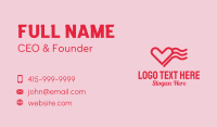 Red Heart Wave  Business Card Design