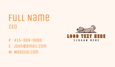 Sleeping Dog Puppy Business Card Image Preview