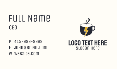 Coffee Lightning Bolt Energy Business Card Image Preview