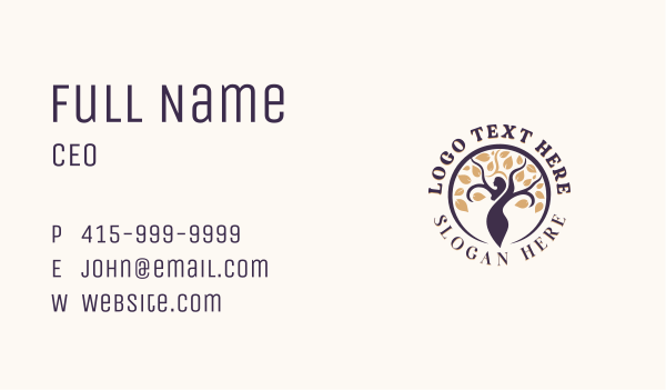 Woman Tree Organic Wellness Business Card Design Image Preview