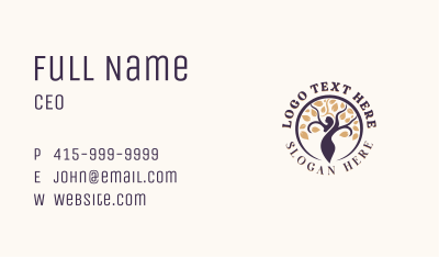 Woman Tree Organic Wellness Business Card Image Preview