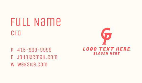Logistics G & P Monogram Business Card Design Image Preview