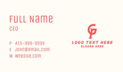 Logistics G & P Monogram Business Card Image Preview