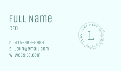 Floral Wreath Letter Business Card Image Preview