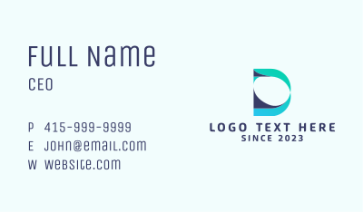 Modern Generic Letter D Business Card Image Preview