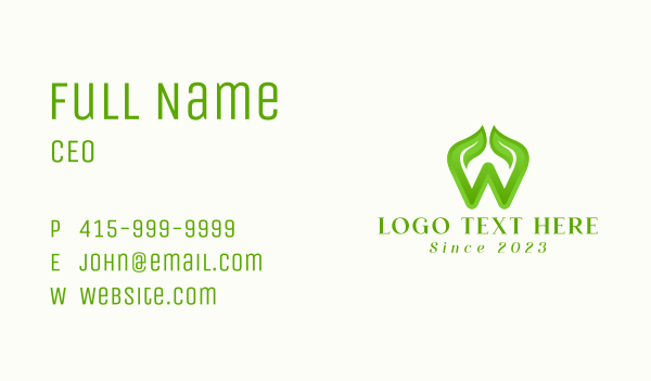 Herbal Gardening Letter W  Business Card Design Image Preview