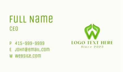 Herbal Gardening Letter W  Business Card Image Preview