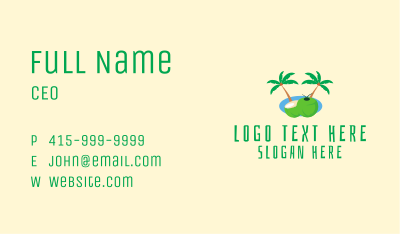 Tropical Coconut Fruit  Business Card Image Preview