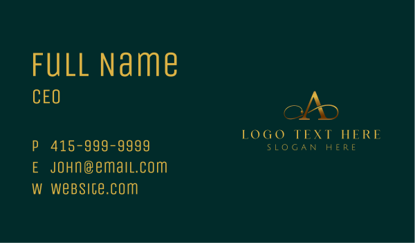 Elegant Letter A Tail Business Card Design Image Preview