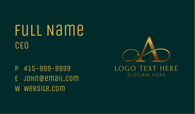 Elegant Letter A Tail Business Card