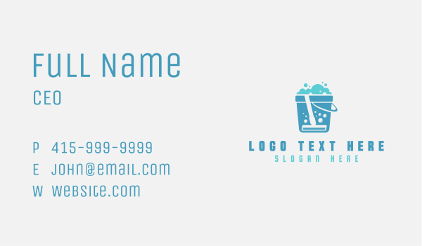 Bubble Bucket  Sanitary Cleaning Business Card Design Image Preview