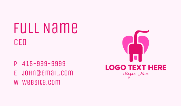 Pink Heart Plug Business Card Design Image Preview