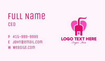 Pink Heart Plug Business Card Image Preview