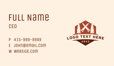 Pine Tree Saw Carpentry Business Card Image Preview