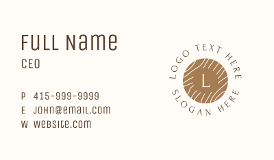 Luxurious Wood Circular Badge Business Card Image Preview