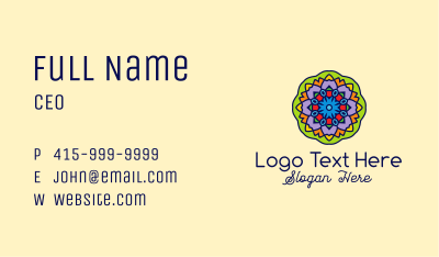 Mandala Textile Art  Business Card