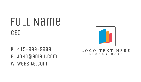Abstract Book Library Business Card Design Image Preview