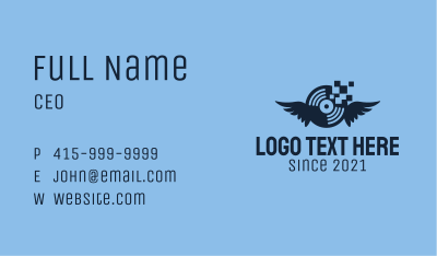 Blue Pixel Disc  Business Card Image Preview