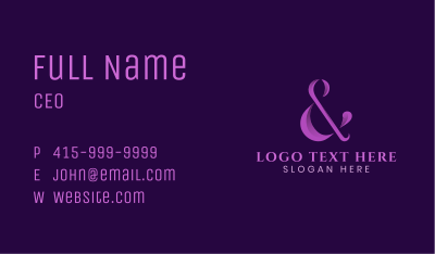 Gradient Elegant Ampersand Business Card