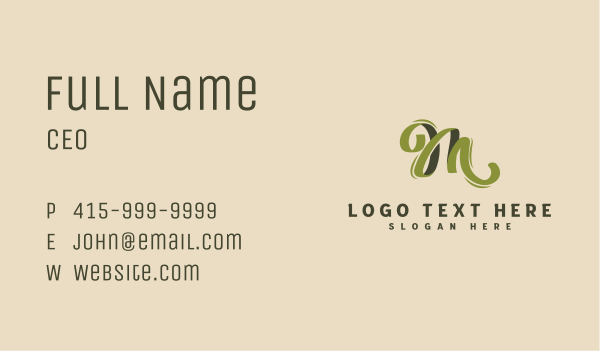 Creative Ribbon Calligraphy Business Card Design Image Preview