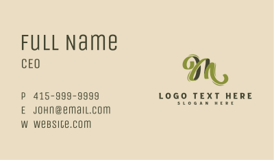 Creative Ribbon Calligraphy Business Card Image Preview